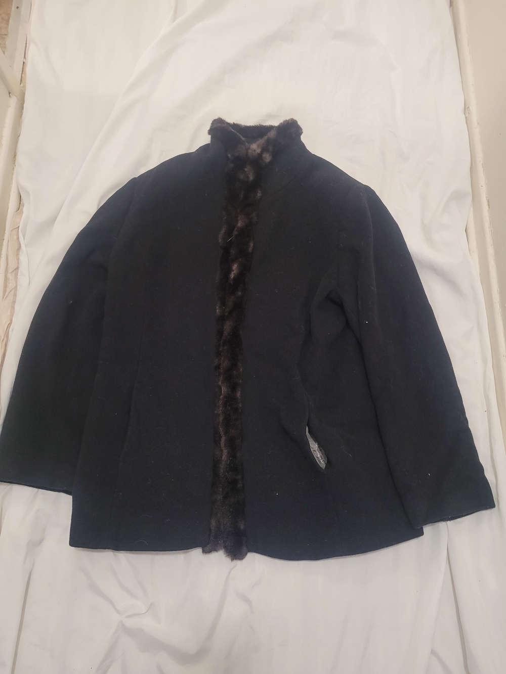 Windsmoor Black Coat with Faux Fur Trim